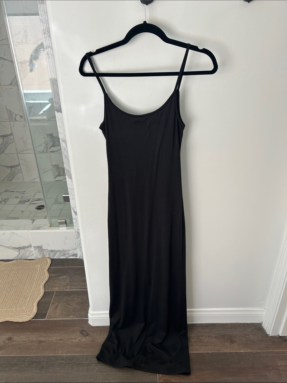 BUMPSUIT Black Slip Maxi Dress - Classic Women’s Spaghetti Strap Dress